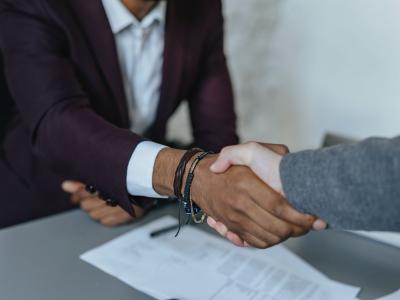 Handshake between two business partners