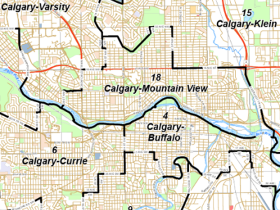 map of provincial election boundaries in Calgary Alberta