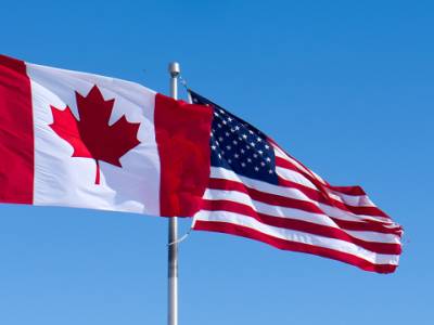 image of Canada and U.S. flags