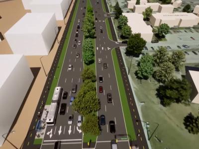 A City of Winnipeg video showing a rendering of proposed improvements to Route 90/Kenaston Boulevard