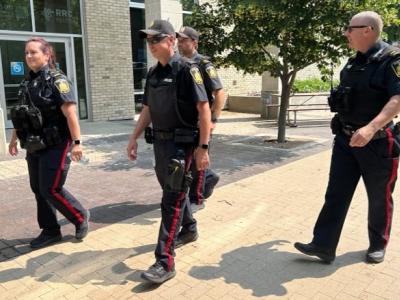 Winnipeg Police Service officers walking