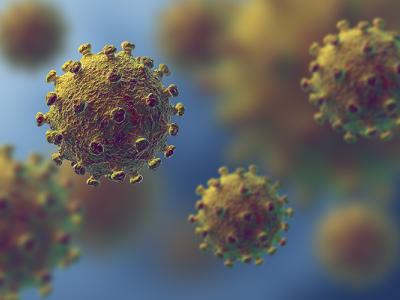 close up of coronavirus cells